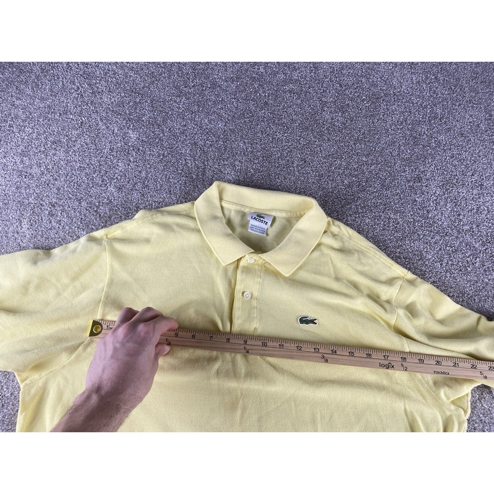 Lacoste Solid Light Yellow Polo Shirt Mens XL (8) Preppy Spring Tennis Cotton - Picture 6 of 8